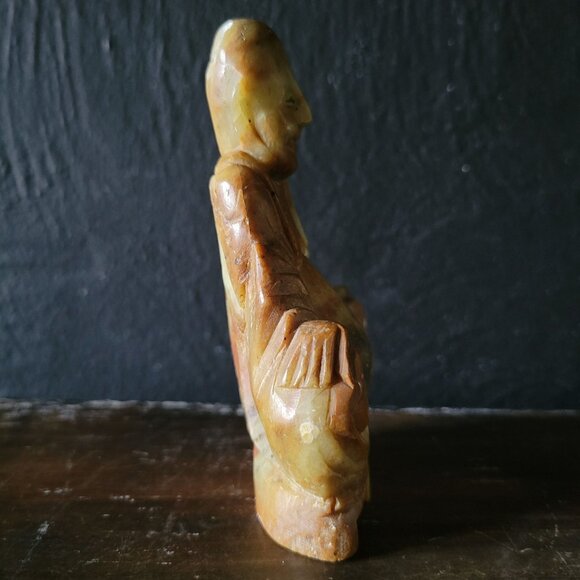 Vintage Stone Carved Statue Buddha, Sitting Buddha Figurine *Read - Picture 2 of 10